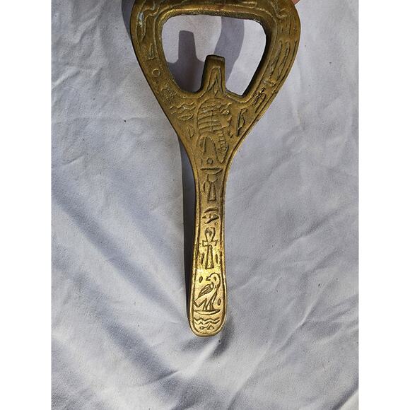 Egyptian Vintage Opener Brass Bottle Theme Pharaoh Engraved Design Old Style - Picture 2 of 3